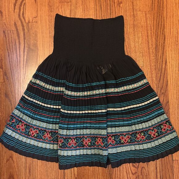 FREE PEOPLE NWT Black Comb Strapless Smocked Boho Dress - Size M - Picture 2 of 6